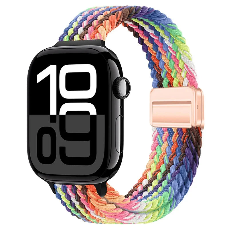 Braided Nylon Loop Watch Band – Magnetic Adjustable Bracelet for Apple iWatch