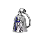 Vintage Jesus Cross Bell Pendant – Religious Biker Necklace for Men