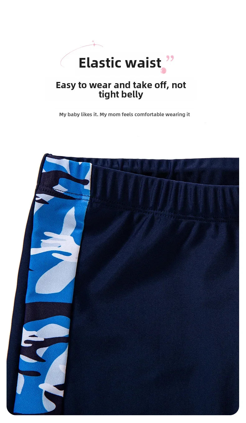 Boys Camouflage Swimsuit – Two-Piece Thermal Set for Swimming Training