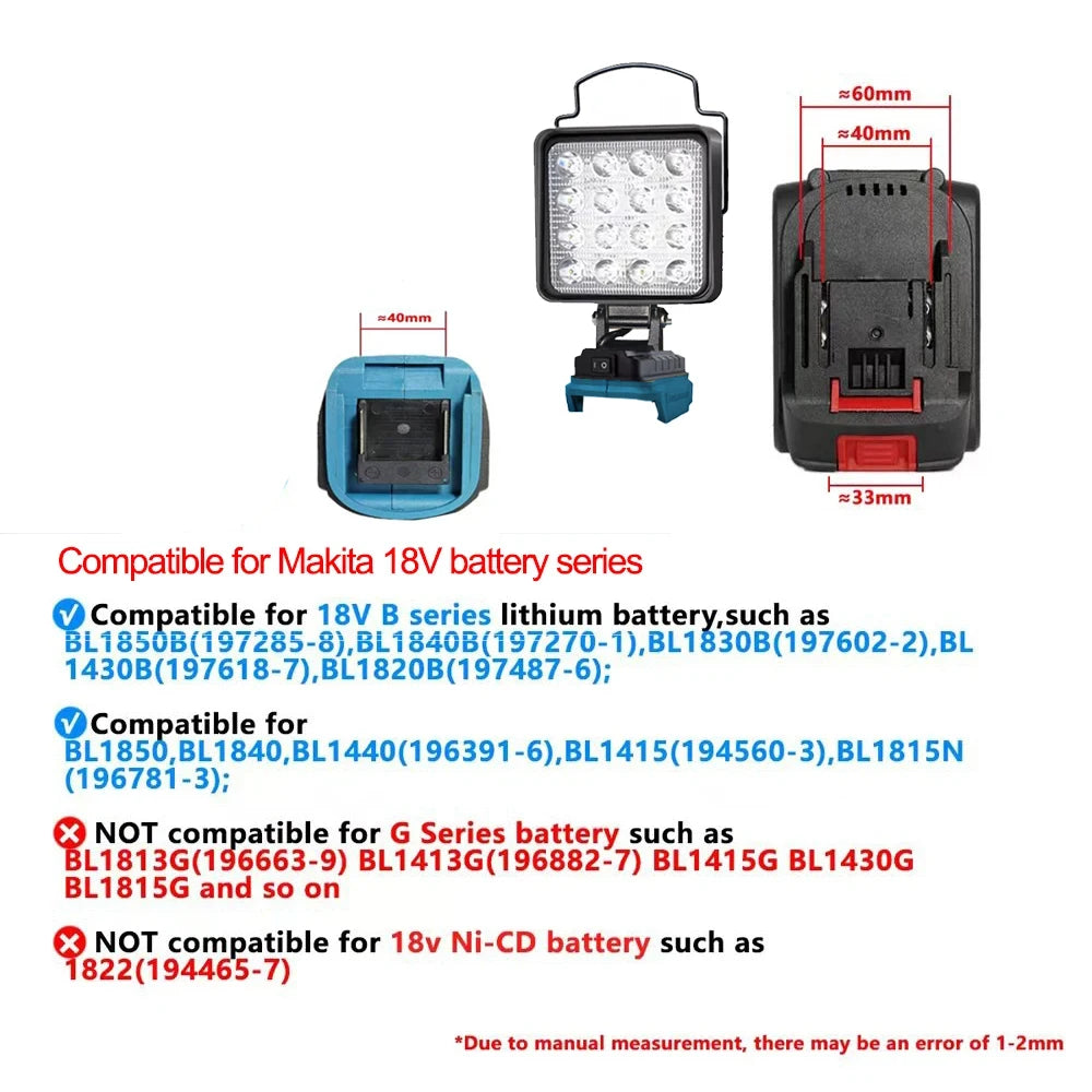 4in LED Cordless Spotlight – Portable Work Light for Camping and Fishing