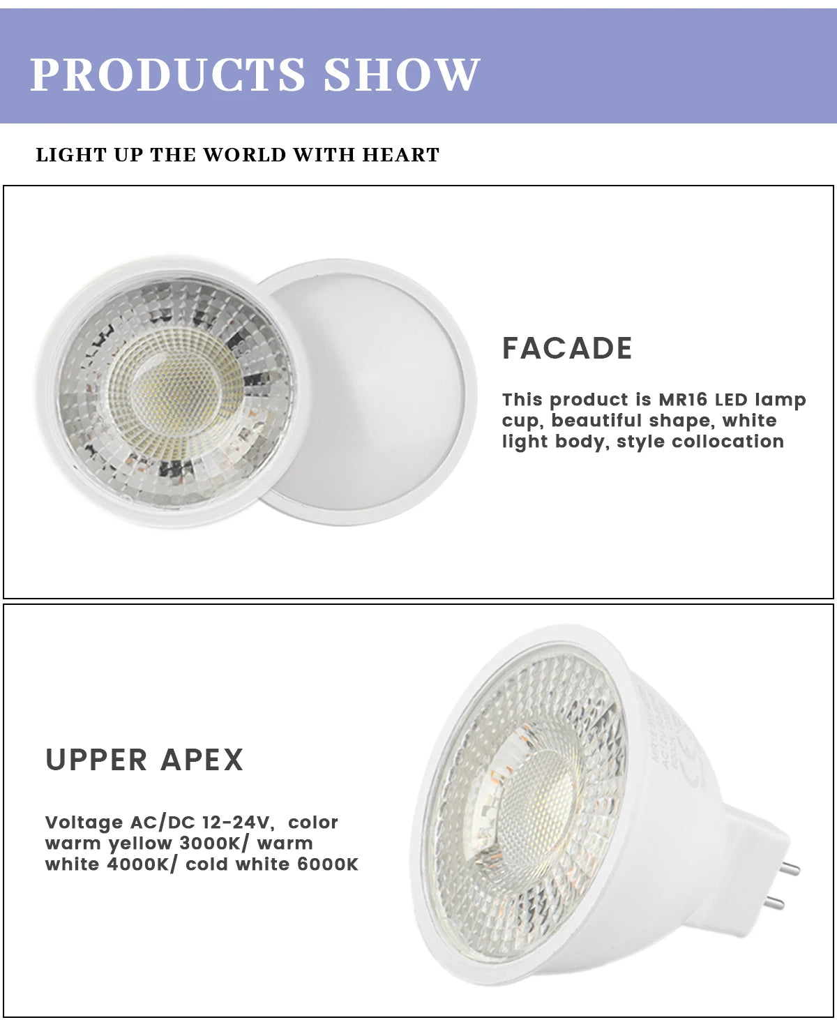 MR16 LED Spotlight Bulb – 6W GU5.3 Energy Efficient Lamp for Home Lighting