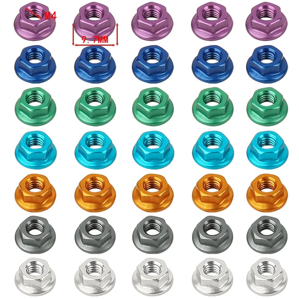 Aluminum Alloy Flange Lock Nut M4 – Universal Parts for 1/10 RC Crawler