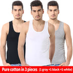 Cotton Sleeveless Vests – Multi-size Solid Sports Tanks for Men and Teenagers