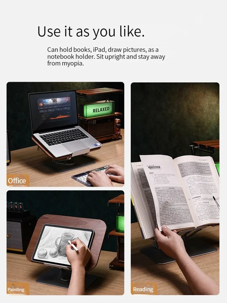 Aluminum Foldable Reading Stand – Adjustable Holder for Laptops and Books