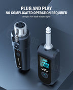 Wireless XLR Microphone System – Rechargeable Transmitter for PA Audio Mixer