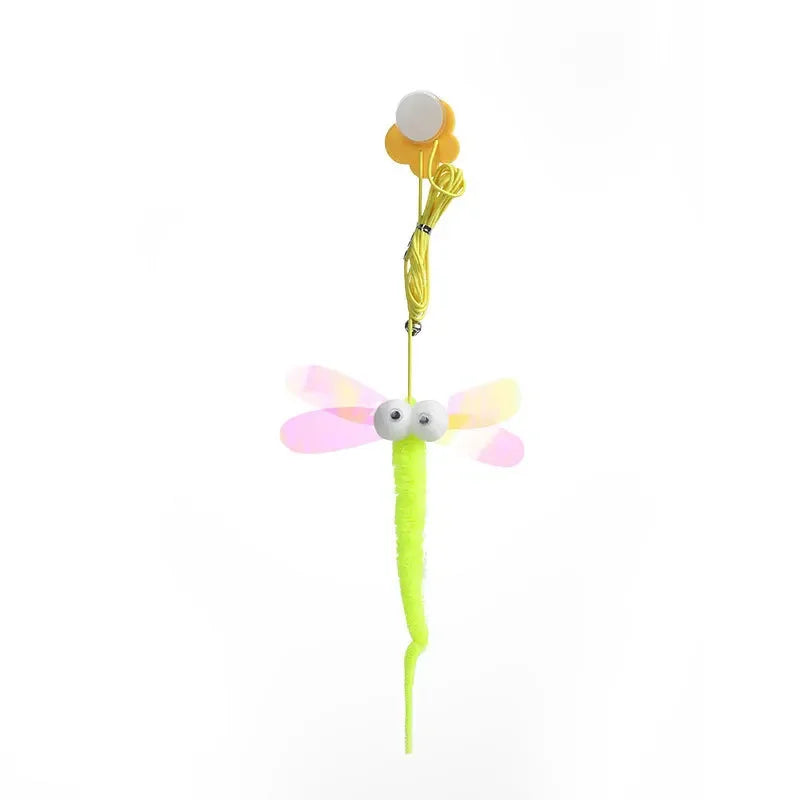 Hanging Door Cat Teaser Toy – Elastic Feather Wand for Boredom Relief