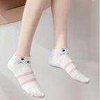 Cute Cartoon Cat Crew Socks – Decorative Kitten Ankle Hosiery for Women