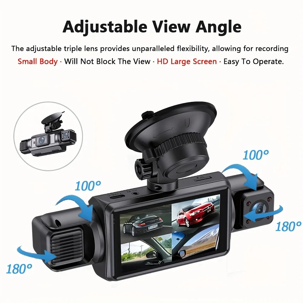 4-Channel Dash Cam – 360° WiFi Video Recorder for 24H Car Parking Surveillance