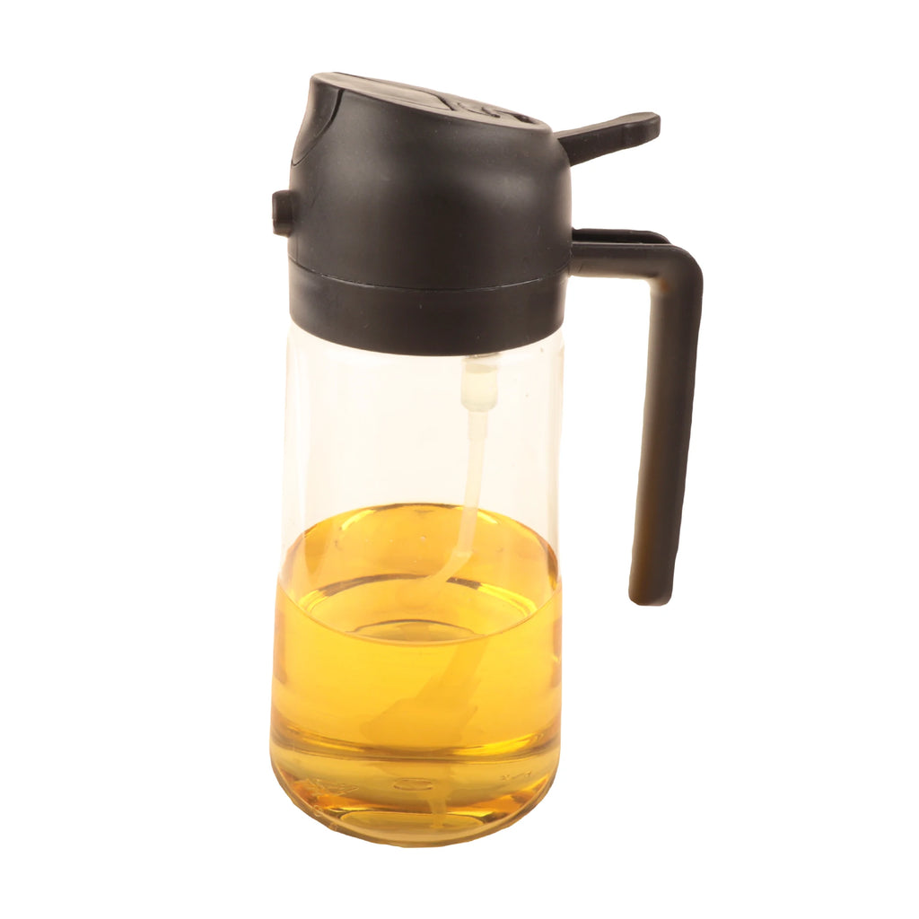 Glass Oil Dispenser Bottle – 2-in-1 Spray and Pour for Kitchen Cooking