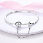 925 Sterling Silver Charm Bracelet – Adjustable Green Zircon for Birthday Gifts