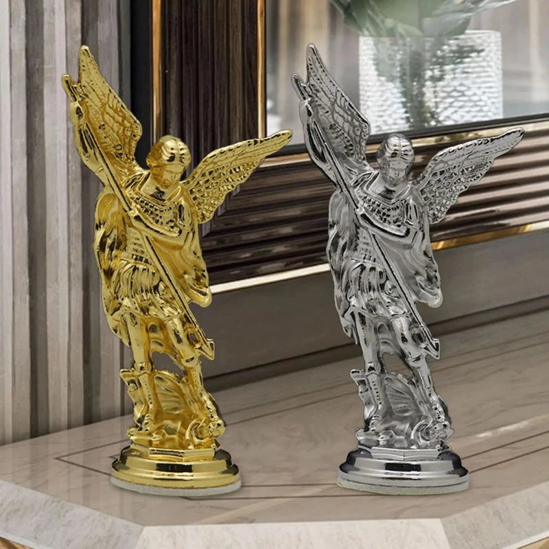 Saint Michael Archangel Figurine – Zinc Alloy Sculpture for Home Desk Decor