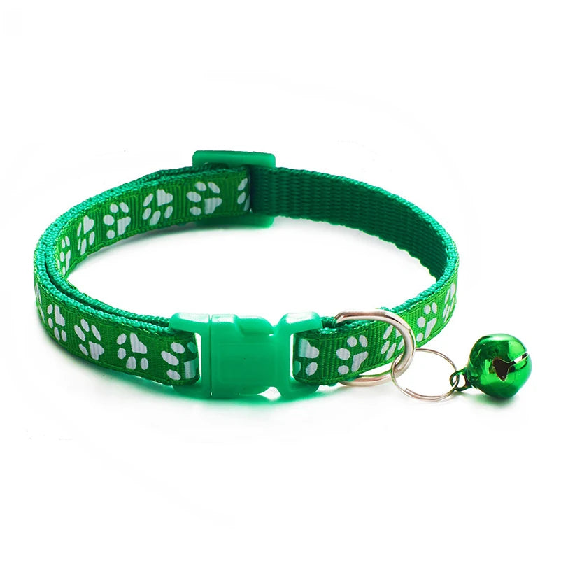 Printed Bell Pet Collar – Adjustable Safety Necklace for Cats and Small Dogs