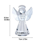 Clear Crystal Angel Statue – Decorative Glass Figurine for Home Decor Gift