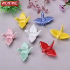 Japanese Ceramic Crane Holder – Decorative Rest for Incense or Chopsticks