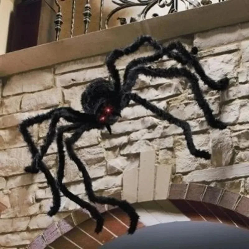 Giant Plush Spider Decoration – 30-200cm Horror Prop for Halloween Party