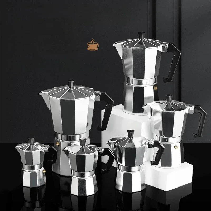 Aluminum Moka Pot Coffee Maker – Espresso Percolator for Home and Camping