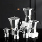 Aluminum Moka Pot Coffee Maker – Espresso Percolator for Home and Camping