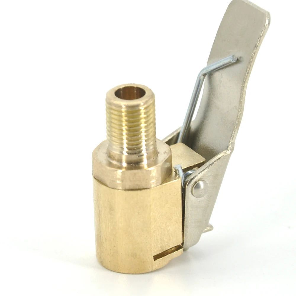Brass Tire Inflator Chuck – 8mm Clip-On Air Pump Adapter for Vehicle Repair