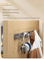 Black Metal Wall Coat Rack – 5 Hook Organizer for Hat Towel and Bag Storage