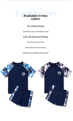 Boys Camouflage Swimsuit – Two-Piece Thermal Set for Swimming Training