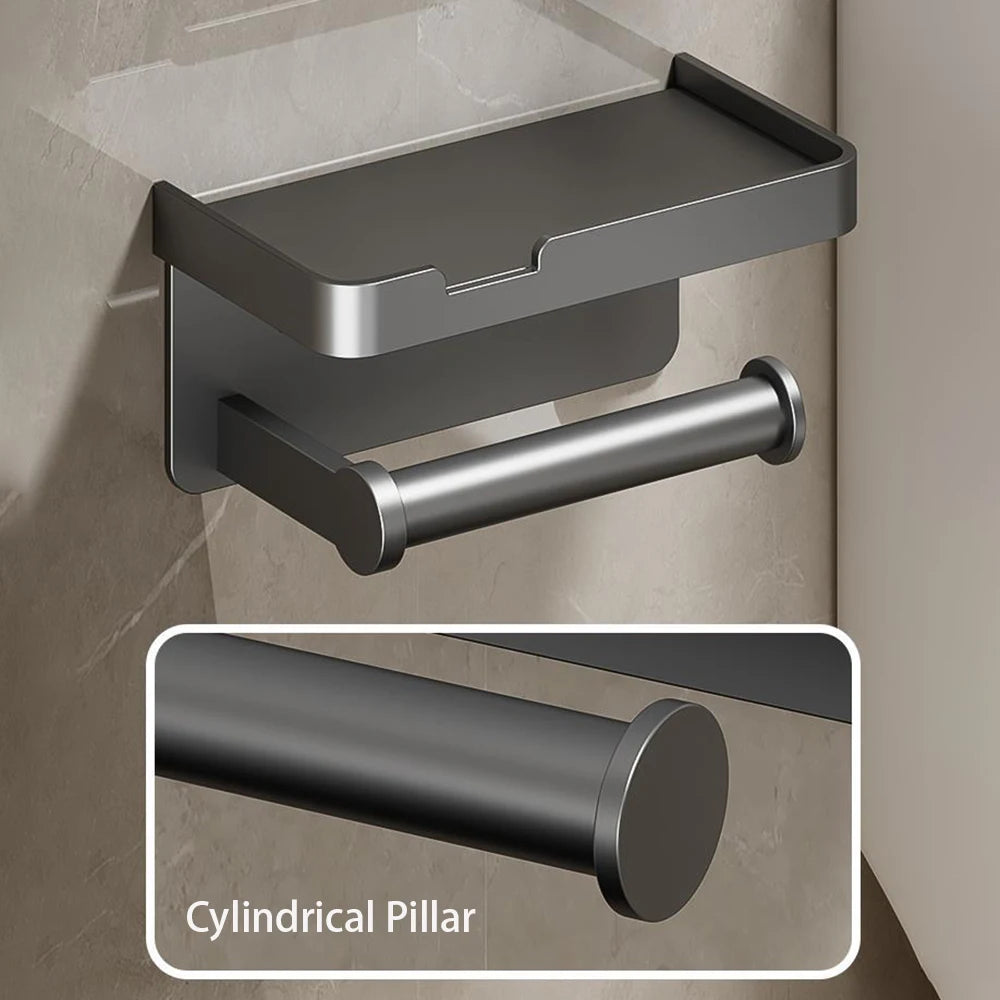 Wall-Mounted Aluminum Toilet Paper Holder – Modern Bathroom Tissue Rack