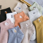 Embroidered Animal Cotton Socks – Kawaii Harajuku Style for Casual Wear