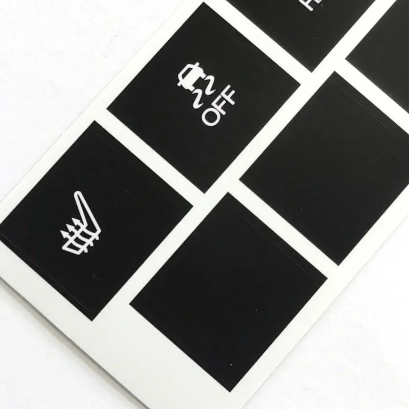 Heated Seat Button Repair Decals – Matte Black Stickers for Jeep Cherokee