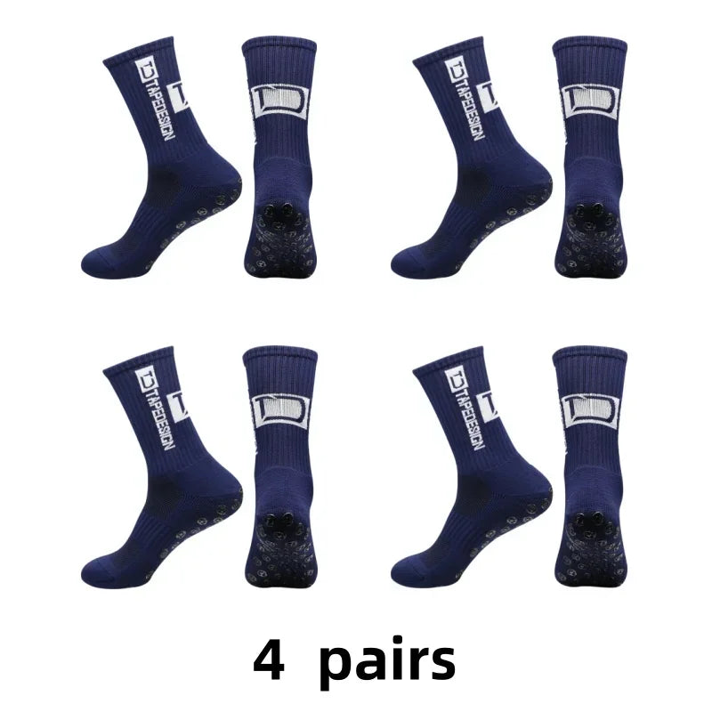 Non-Slip Silicone Grip Sports Socks – Mid-Calf Athletic Gear for Football Yoga