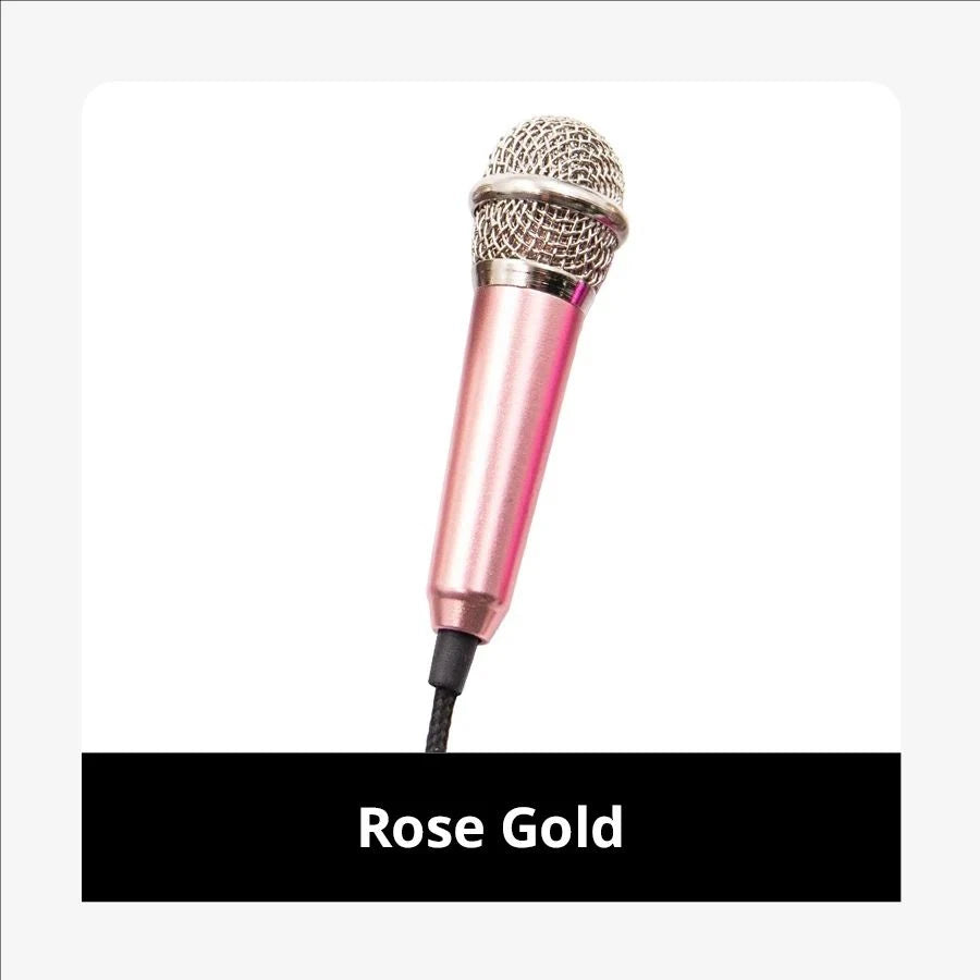 Mini Stereo Microphone – 3.5mm Handheld Mic for Phone Laptop Karaoke