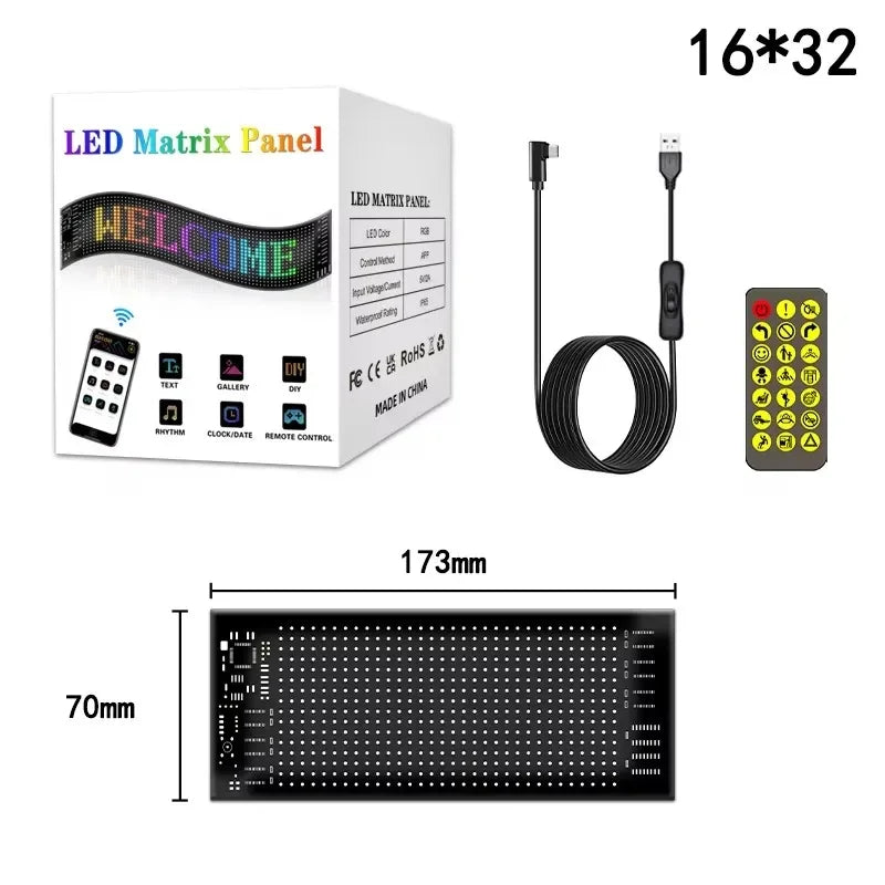 Flexible LED Matrix Panel – RGB Bluetooth App Control for Shop Signage