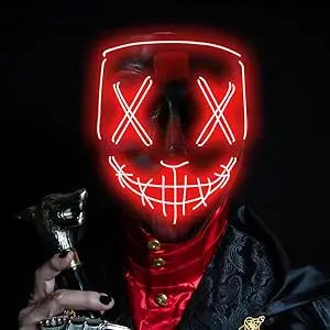 LED Light Up Halloween Mask – Scary Glowing Costume for Cosplay Parties