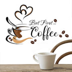 Coffee Cup Wall Stickers – Adhesive Vinyl Decals for Cafe Kitchen Decor