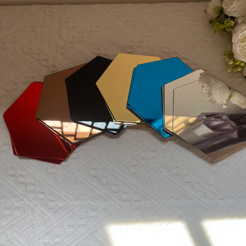 Hexagon Acrylic 3D Mirror Wall Stickers – Self-Adhesive Decor for Home