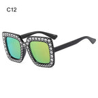 Rhinestone Square Sunglasses – UV400 Kids Eyewear for Outdoor Sun Protection