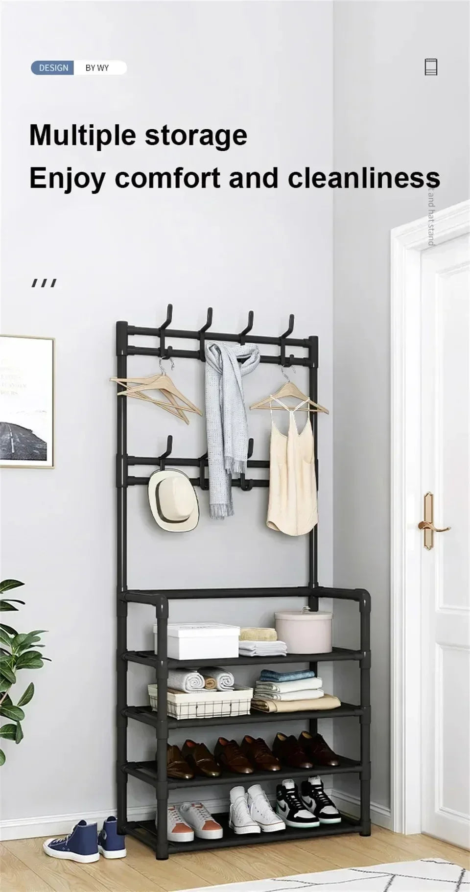 Multi-Layer Shoe Rack – Floor-Standing Organizer for Entryway and Closet Storage