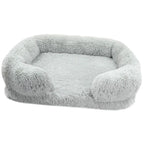 Plush Rectangular Dog Bed – Washable Fluffy Pet Cushion for Small to Large Dogs