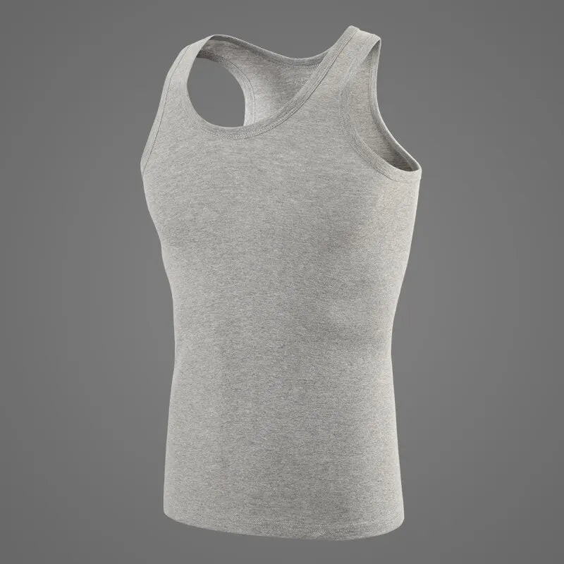 Cotton Sleeveless Vests – Multi-size Solid Sports Tanks for Men and Teenagers