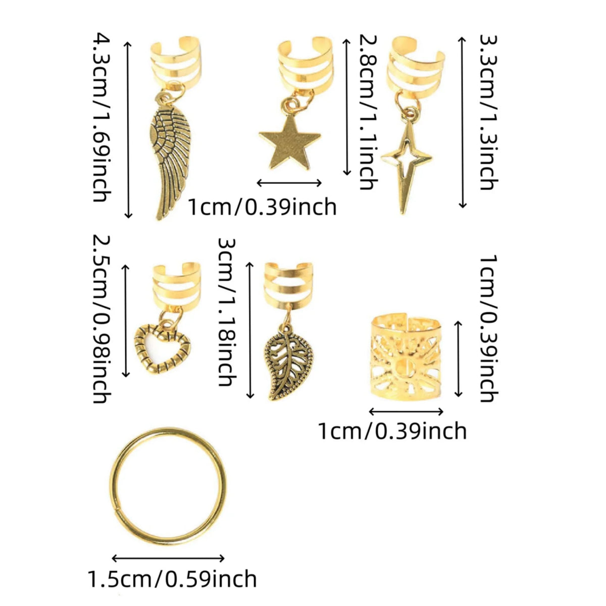 Alloy Braid Hair Rings – Dreadlock Jewelry for Women and Girls