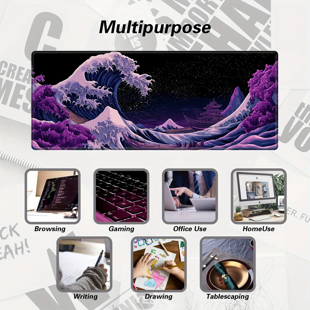 Large Japanese Anime Mouse Pad – Anti-Slip Rubber Desk Mat for PC Gaming