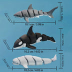 3D Printed Flexible Shark Figurine – Articulated Animal Ornament for Decor