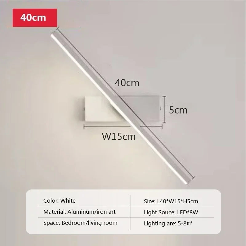 Rotatable LED Wall Sconce – Adjustable Mirror Lighting for Bathroom and Bedroom