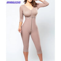 Colombian Lace Shapewear Jumpsuit – Slimming Long Sleeve Bodysuit for Women