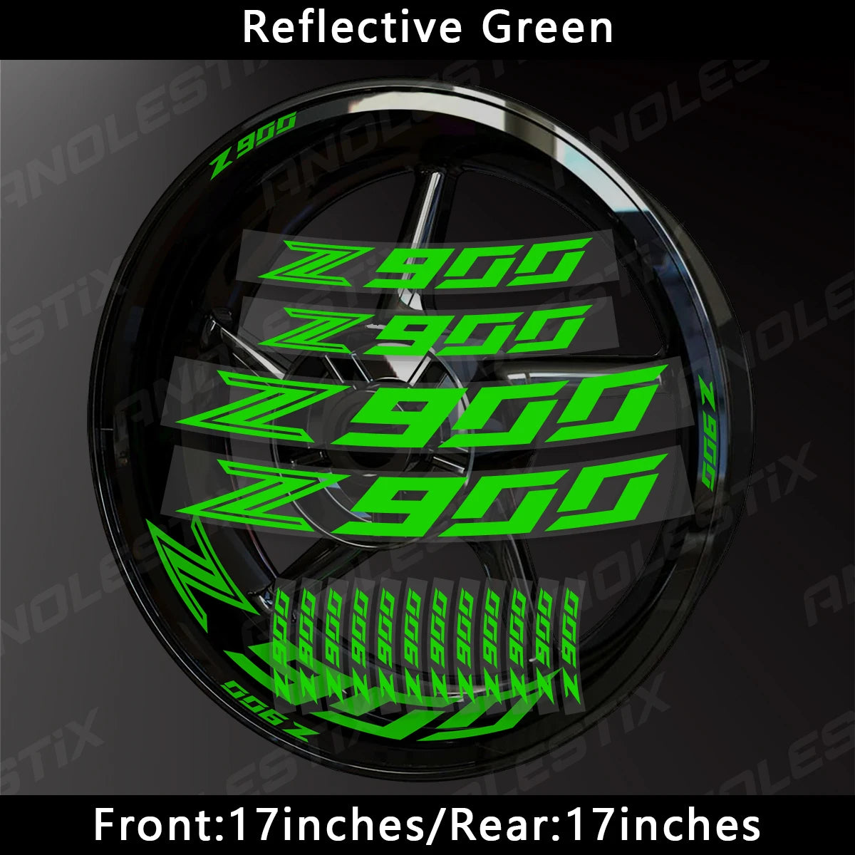 Reflective Motorcycle Rim Stripes – Wheel Hub Decals for Kawasaki Z900