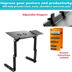 Aluminum Laptop Cooling Stand – Foldable Notebook Tray for Bed Office Desk