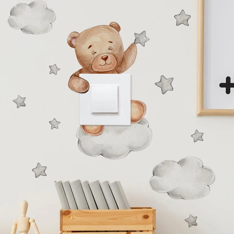 Animal Wall Decals – Self-Adhesive Nursery Stickers for Kids Bedroom Decor