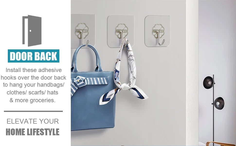Self-Adhesive Wall Hooks – Waterproof and Oilproof for Kitchen Bathroom