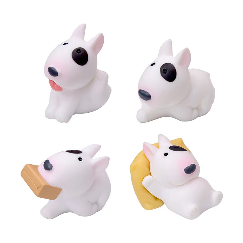 Mini Bull Terrier Dog Figurine – Micro Landscape for Home Desktop Decor