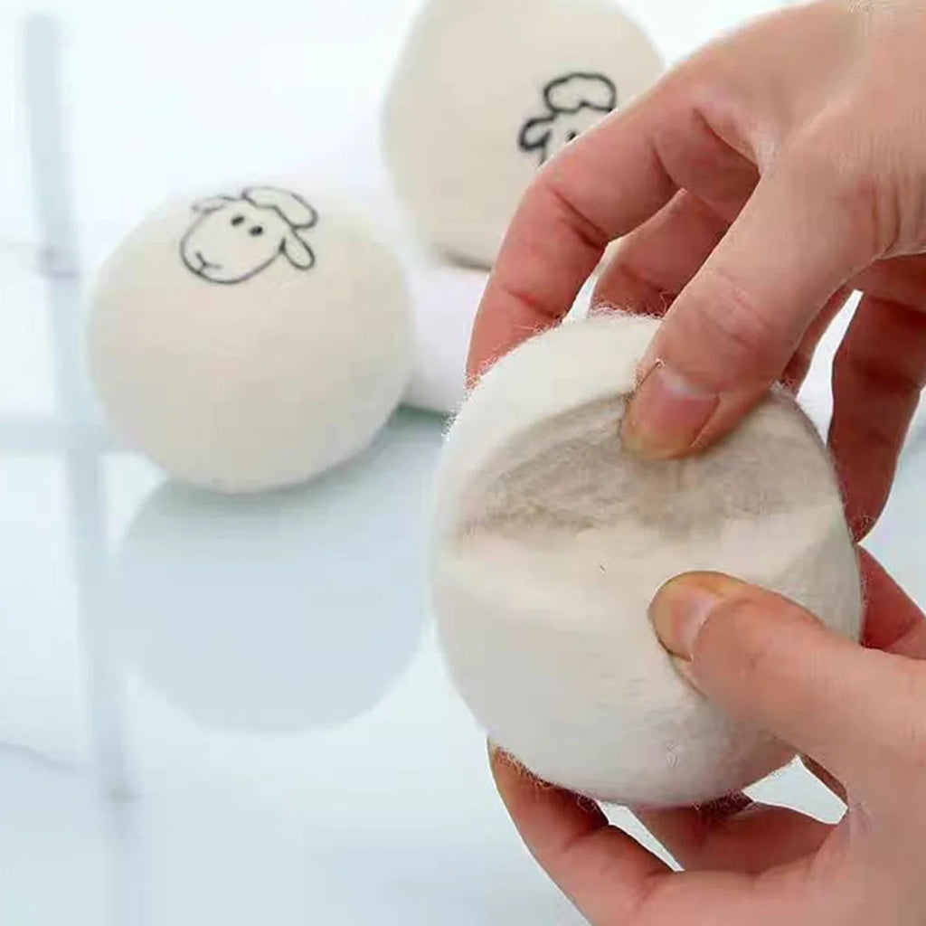 Reusable Wool Dryer Balls – Natural Fabric Softener for Laundry Wrinkle Reduction