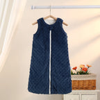 Velvet Baby Sleeping Bag – Sleeveless Anti-kick Quilt for Autumn Winter