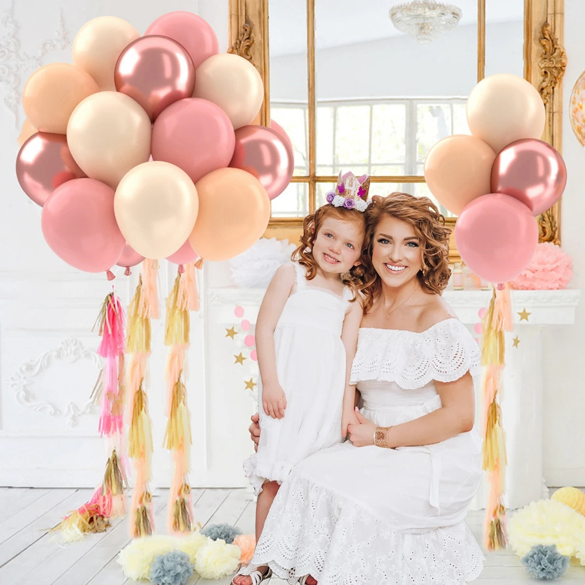 Metallic Pearl and Confetti Balloons – Decorative Latex Set for Party Events